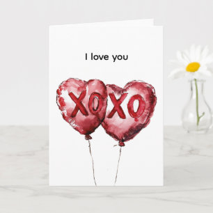 Red XOXO Herzblasen Karte