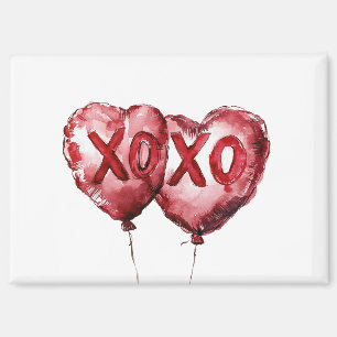 Red XOXO Herzblasen Magnet