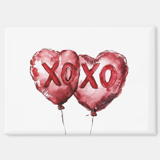 Red XOXO Herzblasen Magnet (Vorderseite)