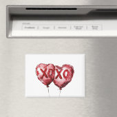 Red XOXO Herzblasen Magnet (In Situ (Geschirrspüler))
