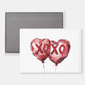 Red XOXO Herzblasen Magnet (Vorderseite/Rückseite)