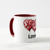 Red XOXO Herzblasen Tasse (Vorderseite Links)