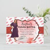 Red Yacht Party Einladung (Stehend Vorderseite)