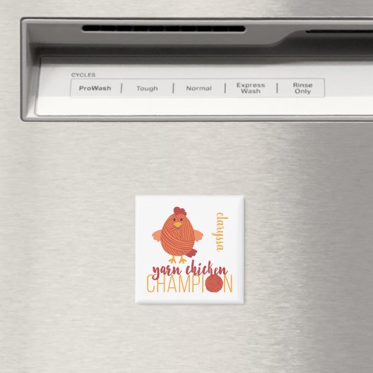 Red Yarn Chicken Champion Magnet (In Situ (Geschirrspüler))