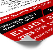 Red Yarn Store Logo, Knitting Store, Yarn Store Poster (Ecke)