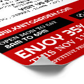 Red Yarn Store Logo, Knitting Store, Yarn Store Poster (Ecke)