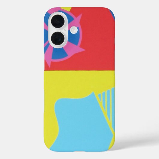 Red, Yellow and Blue Modern Art Phone Case (Rückseite)