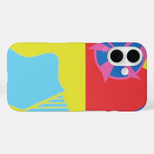 Red, Yellow and Blue Modern Art Phone Case (Rückseite (Horizontal))