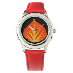 Red & Yellow Aspen Leaf #10 Armbanduhr