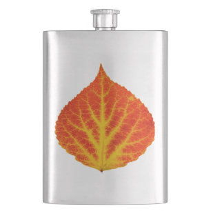Red & Yellow Aspen Leaf #10 Flachmann