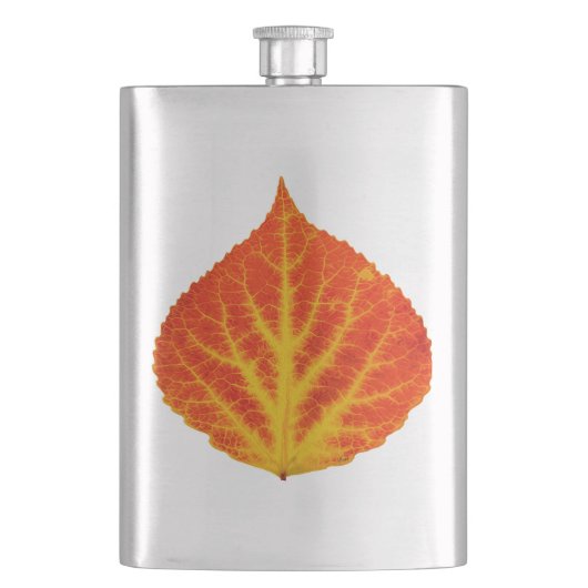 Red & Yellow Aspen Leaf #10 Flachmann (Vorderseite)