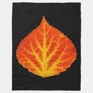 Red & Yellow Aspen Leaf #10 Fleecedecke