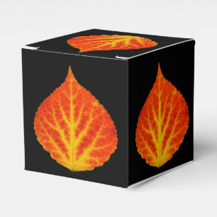 Red & Yellow Aspen Leaf #10 Geschenkschachtel