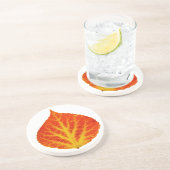 Red & Yellow Aspen Leaf #10 Getränkeuntersetzer (Seite)