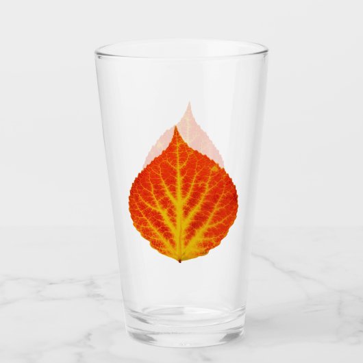 Red & Yellow Aspen Leaf #10 Glas (Vorderseite)