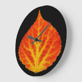 Red & Yellow Aspen Leaf #10 Große Wanduhr (Winkel)