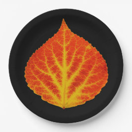 Red & Yellow Aspen Leaf #10 Pappteller
