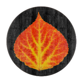 Red & Yellow Aspen Leaf #10 Schneidebrett