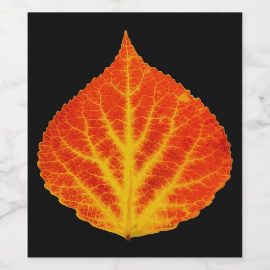 Red & Yellow Aspen Leaf #10 Weinetikett (Einzelnes Label)