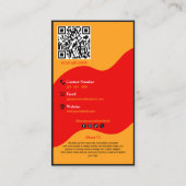 Red Yellow Bakery Branding Logo QR Professional Visitenkarte (Rückseite)