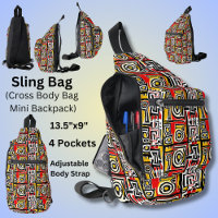 Red Yellow Black Abstrakt African Tribal Geometric