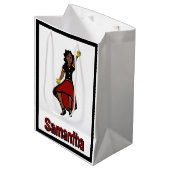 Red Yellow Black Tiered Dancer #1 Mittlere Geschenktüte (Vorderseite Schrägansicht)