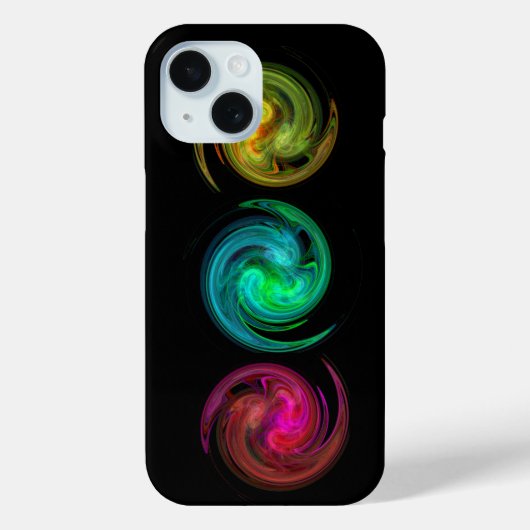 RED YELLOW BLAU LIGHT VORTEX Fraktal Kunst, Dichtu Case-Mate iPhone Hülle (Rückseite)