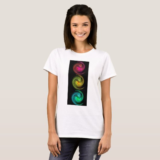 RED YELLOW BLAUE LIGHT VORTEX Fraktal Art Collecti T-Shirt (Vorne ganz)