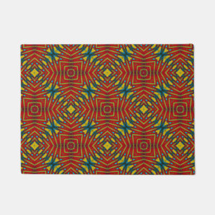 Red Yellow Blue Colorful Hippie Boho Einzigartiges Fußmatte
