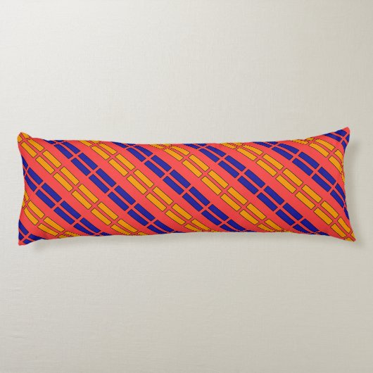 Red + Yellow Blue Dashes Seitenschläferkissen (Rückseite)