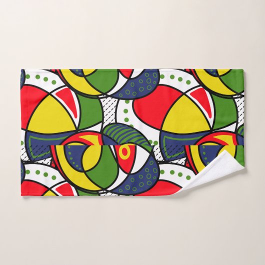 Red Yellow Blue Green Beach Ball Badhandtuch Set (Handtuch)