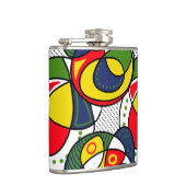 Red Yellow Blue Green Beach Ball Flachmann (Rechts)