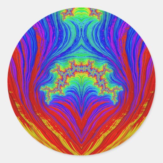 Red Yellow Blue Green ~ Classic Round Aufkleber (Vorderseite)