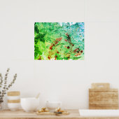 Red Yellow Blue Green Moderne Abstrakte Kunst Tren Poster (Küche)