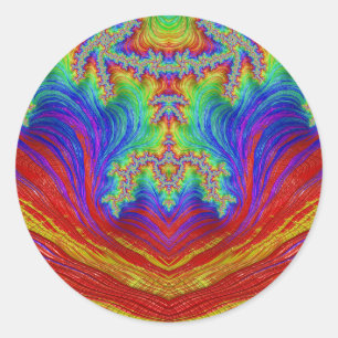 Red Yellow Blue Green Purpl~ Klassischer Rundaufkl Runder Aufkleber