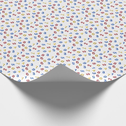 Red Yellow Blue Numbers  Geschenkpapier (Ecke)