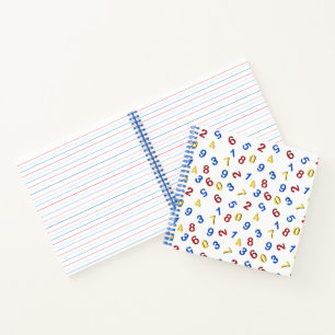 Red Yellow Blue Numbers Sketchbook Journal Notizblock