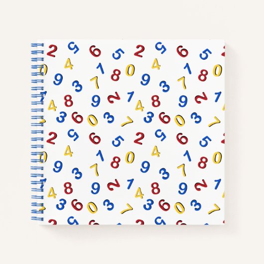Red Yellow Blue Numbers Sketchbook Journal Notizblock (Vorderseite)