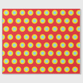 Red Yellow Blue Polka Dots Simple Retro Geschenkpapier (Flach)