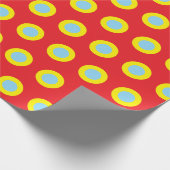 Red Yellow Blue Polka Dots Simple Retro Geschenkpapier (Ecke)