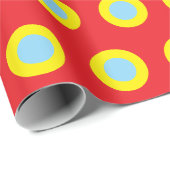 Red Yellow Blue Polka Dots Simple Retro Geschenkpapier (Rolleneckpunkt)