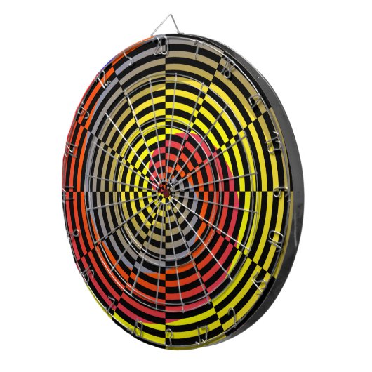 Red Yellow Blue Spiral von Kenneth Yoncich Dartscheibe (Vorderseite rechts)