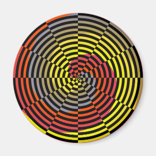 Red Yellow Blue Spiral von Kenneth Yoncich Magnet