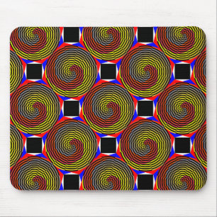 Red Yellow Blue Spiral von Kenneth Yoncich Mousepad