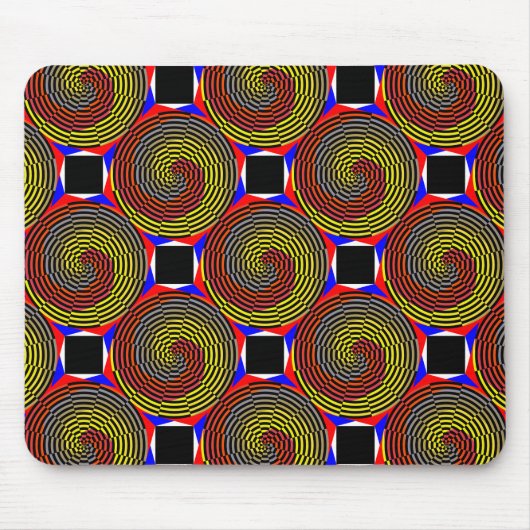 Red Yellow Blue Spiral von Kenneth Yoncich Mousepad (Vorne)