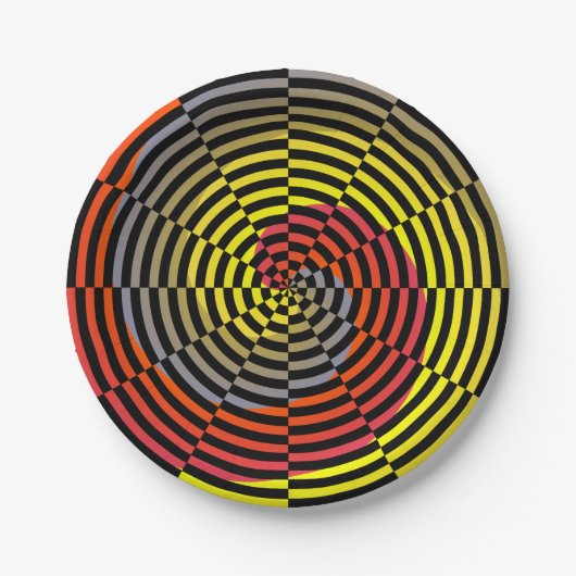 Red Yellow Blue Spiral von Kenneth Yoncich Pappteller (Vorderseite)