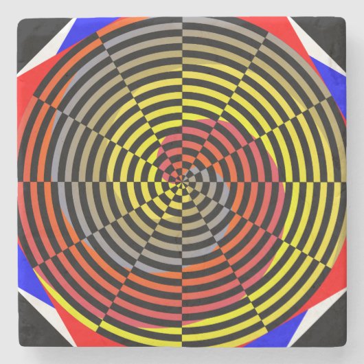 Red Yellow Blue Spiral von Kenneth Yoncich Steinuntersetzer (Vorderseite)