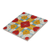 Red Yellow Blue Textured Geometric Muster Fliese (Seite)