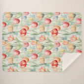 Red Yellow Blue Tulip Flowers Sherpadecke (Vorderseite (Horizontal))