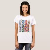 RED YELLOW BLUE WHITE PRETTY WILDFLOWERS T-Shirt (Vorne ganz)